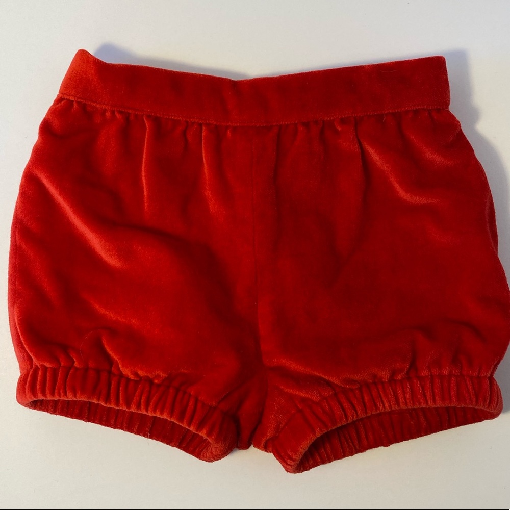 EUC Baby Boden Red Velvet Shorts/Bloomers 3-6M